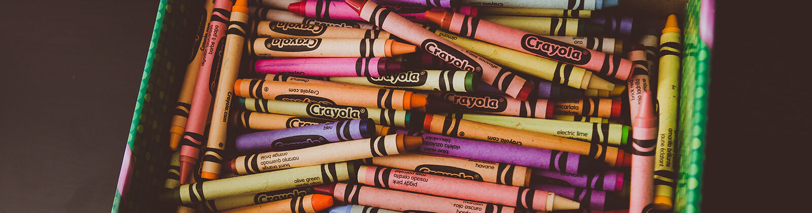 messy box of crayons