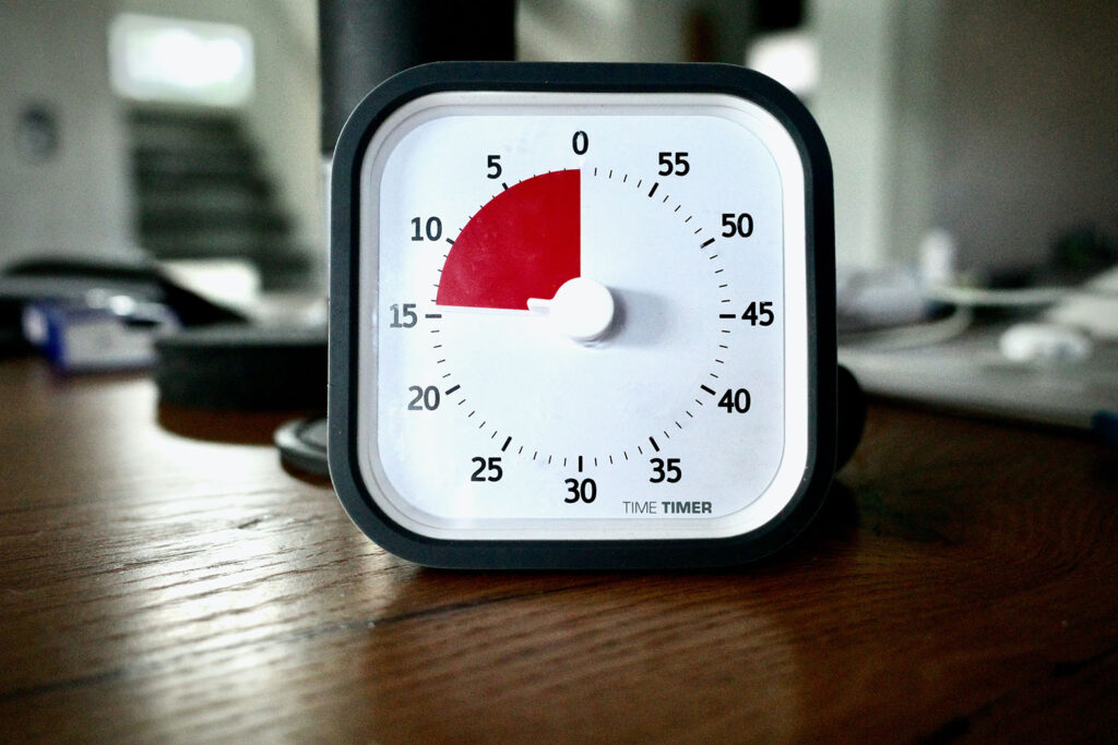 Use a timer to control open discussions. 
